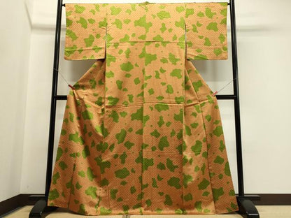 平和屋着物■上質な小紋　幾何学文　正絹　逸品　未使用　CABA0368oy