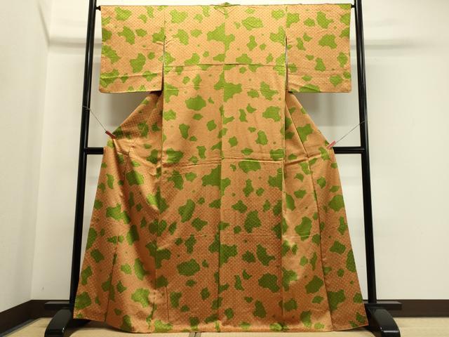 平和屋着物■上質な小紋　幾何学文　正絹　逸品　未使用　CABA0368oy