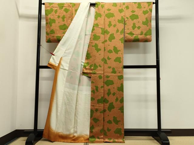 平和屋着物■上質な小紋　幾何学文　正絹　逸品　未使用　CABA0368oy