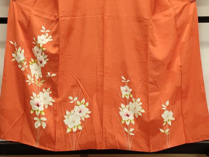 平和屋着物■訪問着　手描き　草花文　正絹　逸品　CABA0394oy