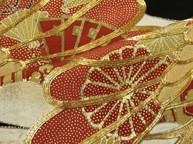 平和屋着物■黒留袖 駒刺繍 吉祥笠松文 金彩 洗える着物 CABA0398oy