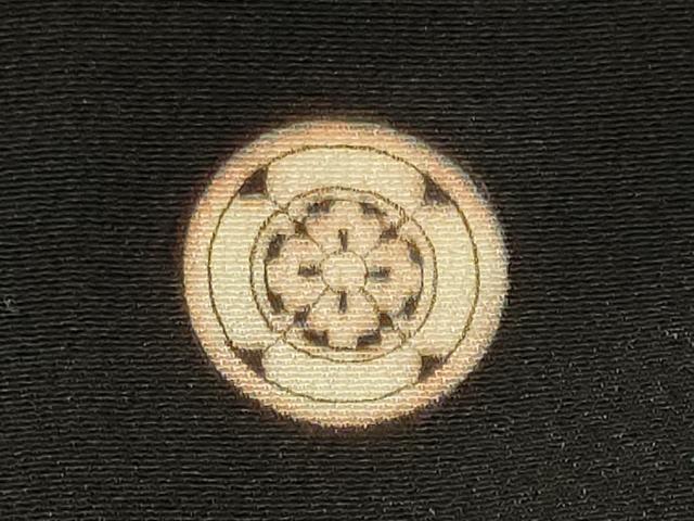 平和屋着物■黒留袖 駒刺繍 吉祥笠松文 金彩 洗える着物 CABA0398oy