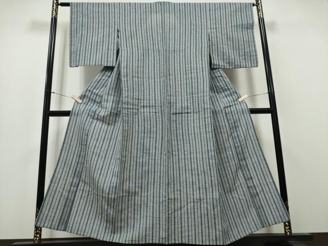 平和屋着物∴夏物 浴衣 阿波しじら織 竹縞 綿 逸品 CABA0402ng
