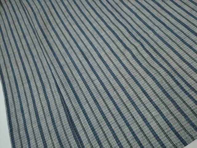 平和屋着物∴夏物 浴衣 阿波しじら織 竹縞 綿 逸品 CABA0402ng