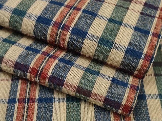 平和屋着物∴夏物 浴衣 阿波しじら織 格子柄 綿 逸品 CABA0403ng