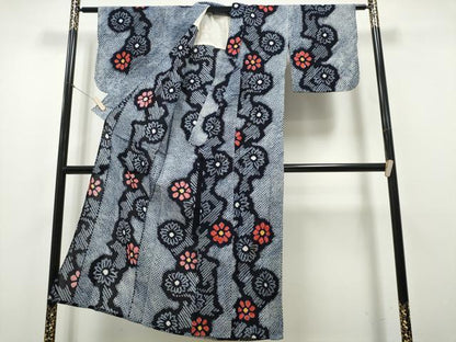 平和屋着物∴夏物 浴衣 有松鳴海絞り 菊文 綿 逸品 CABA0405ng