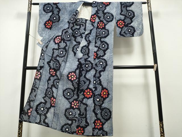平和屋着物∴夏物 浴衣 有松鳴海絞り 菊文 綿 逸品 CABA0405ng
