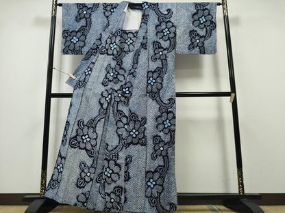 平和屋着物∴夏物 浴衣 有松鳴海絞り 花唐草文 綿 逸品 CABA0406ng