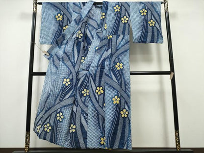 平和屋着物∴夏物 浴衣 有松鳴海絞り 熨斗舞花文 綿 逸品 CABA0409ng