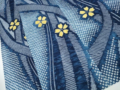 平和屋着物∴夏物 浴衣 有松鳴海絞り 熨斗舞花文 綿 逸品 CABA0409ng