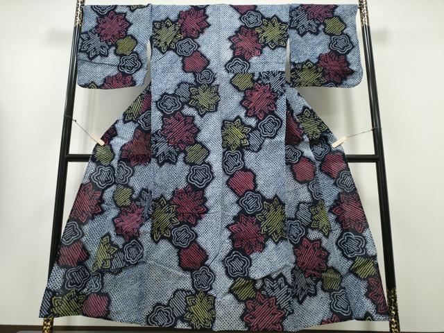 平和屋着物∴夏物 浴衣 有松鳴海絞り 舞花文 綿 逸品 CABA0410ng