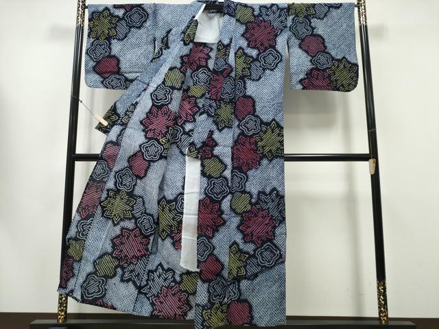 平和屋着物∴夏物 浴衣 有松鳴海絞り 舞花文 綿 逸品 CABA0410ng