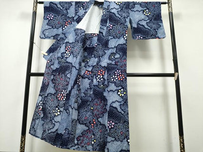 平和屋着物∴夏物 浴衣 有松鳴海絞り 雲重ね乱菊 綿 逸品 CABA0418ng
