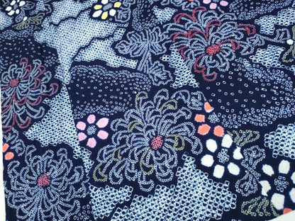 平和屋着物∴夏物 浴衣 有松鳴海絞り 雲重ね乱菊 綿 逸品 CABA0418ng