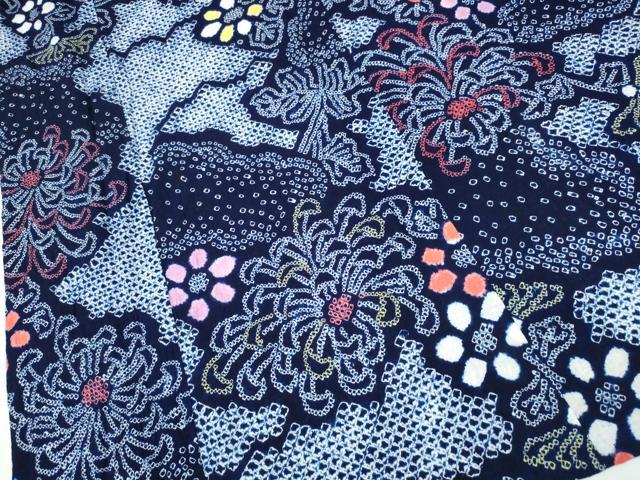 平和屋着物∴夏物 浴衣 有松鳴海絞り 雲重ね乱菊 綿 逸品 CABA0418ng