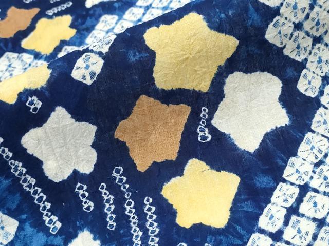 平和屋着物∴夏物 浴衣 有松鳴海絞り 花束文 綿 逸品 CABA0421ng