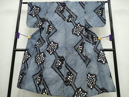 平和屋着物∴夏物 浴衣 有松鳴海絞り 舞菊文 綿 逸品 CABA0424ng