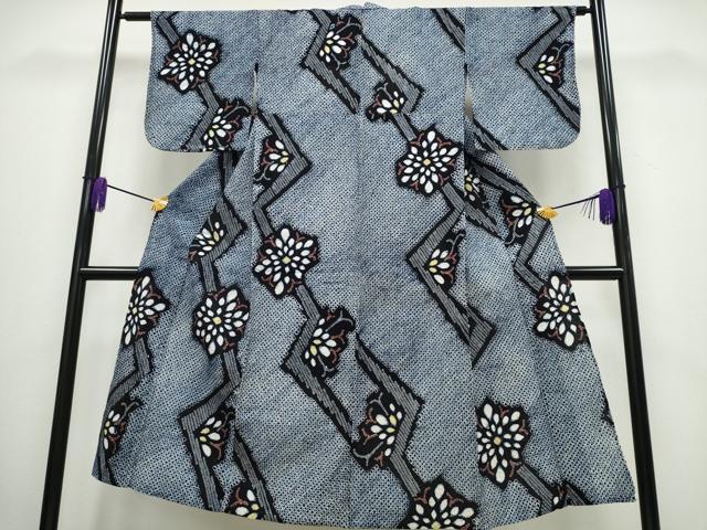 平和屋着物∴夏物 浴衣 有松鳴海絞り 舞菊文 綿 逸品 CABA0424ng