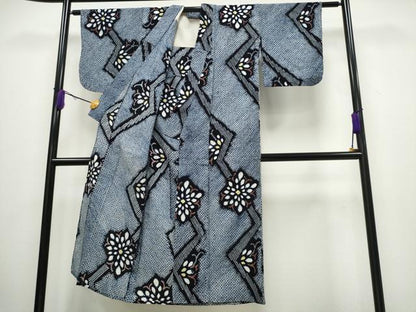 平和屋着物∴夏物 浴衣 有松鳴海絞り 舞菊文 綿 逸品 CABA0424ng