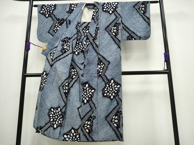 平和屋着物∴夏物 浴衣 有松鳴海絞り 舞菊文 綿 逸品 CABA0424ng