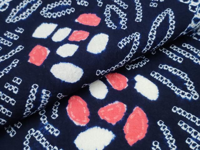 平和屋着物∴夏物 浴衣 有松鳴海絞り 花唐草文 綿 逸品 CABA0427ng