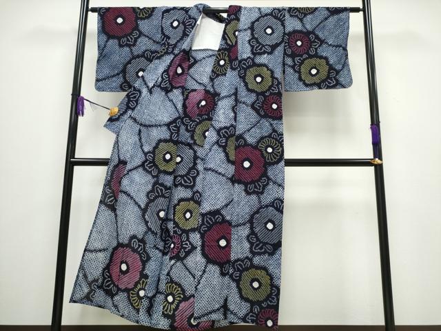 平和屋着物∴夏物 浴衣 有松鳴海絞り 切嵌舞菊文 綿 逸品 未使用 CABA0433ng