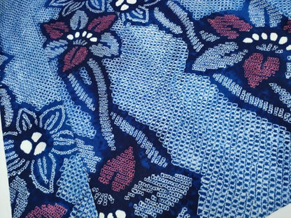 平和屋着物∴夏物 浴衣 有松鳴海絞り 枝花文 綿 逸品 未使用 CABA0434ng