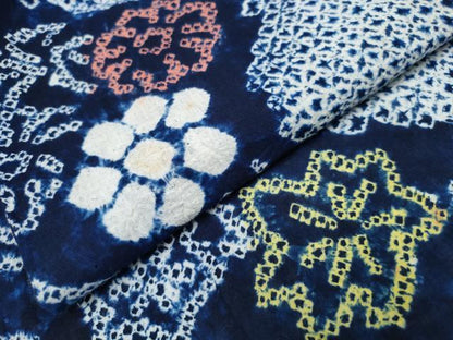 平和屋着物∴夏物 浴衣 有松鳴海絞り 霞舞花文 綿 逸品 CABA0437ng