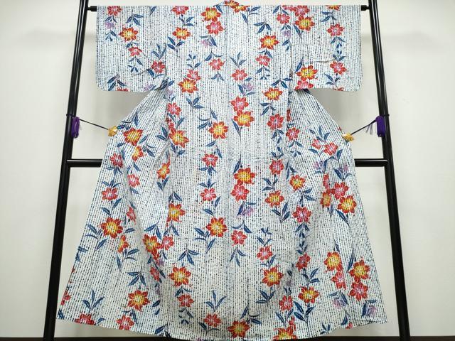 平和屋着物∴夏物 浴衣 有松鳴海絞り 百合 綿 逸品 CABA0439ng