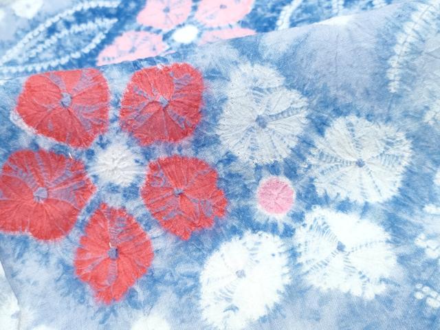 平和屋着物∴夏物 浴衣 有松鳴海絞り 蔦の葉花文 綿 逸品 CABA0444ng