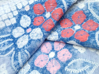 平和屋着物∴夏物 浴衣 有松鳴海絞り 蔦の葉花文 綿 逸品 CABA0444ng
