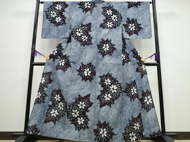 平和屋着物∴夏物 浴衣 有松鳴海絞り 舞花文 綿 逸品 CABA0445ng