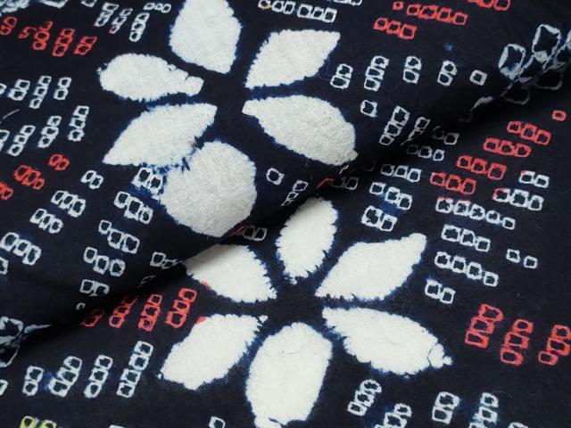 平和屋着物∴夏物 浴衣 有松鳴海絞り 舞花文 綿 逸品 CABA0445ng