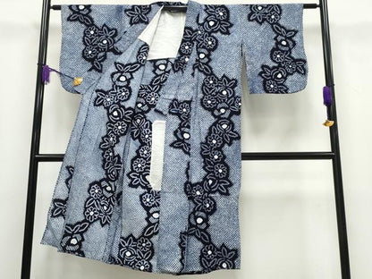 平和屋着物∴夏物 浴衣 有松鳴海絞り 舞花文 綿 逸品 CABA0446ng
