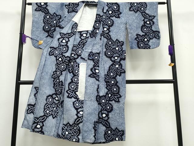 平和屋着物∴夏物 浴衣 有松鳴海絞り 舞花文 綿 逸品 CABA0446ng