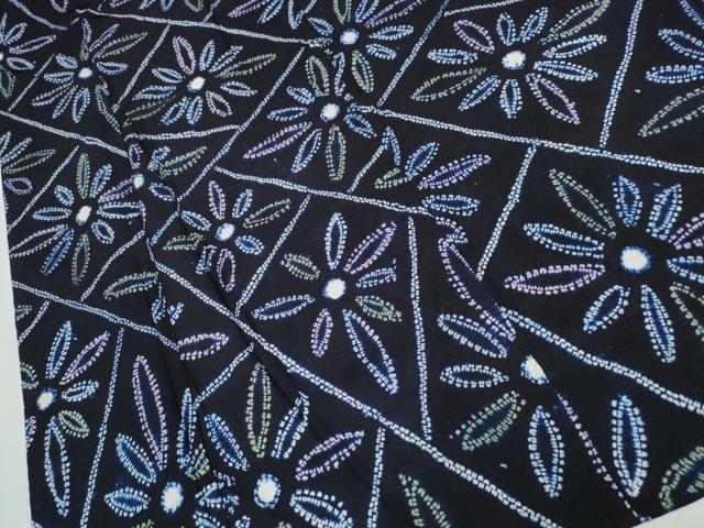平和屋着物∴夏物 浴衣 有松鳴海絞り 切嵌菊文 綿 逸品 CABA0448ng