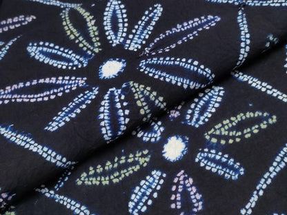 平和屋着物∴夏物 浴衣 有松鳴海絞り 切嵌菊文 綿 逸品 CABA0448ng