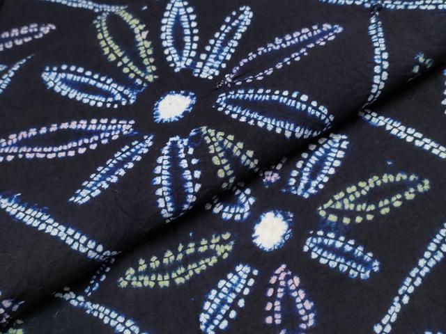 平和屋着物∴夏物 浴衣 有松鳴海絞り 切嵌菊文 綿 逸品 CABA0448ng