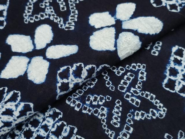 平和屋着物∴夏物 浴衣 有松鳴海絞り 舞葉花文 綿 逸品 CABA0449ng