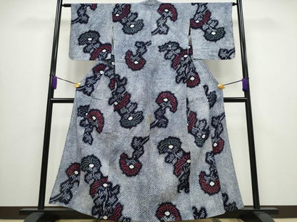平和屋着物∴夏物 浴衣 有松鳴海絞り 裏菊 綿 逸品 CABA0450ng