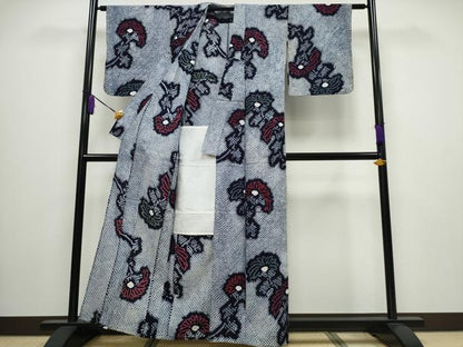 平和屋着物∴夏物 浴衣 有松鳴海絞り 裏菊 綿 逸品 CABA0450ng