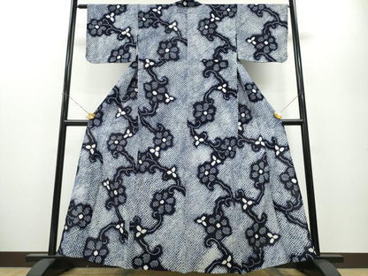 平和屋着物∴夏物 浴衣 有松鳴海絞り 花唐草文 綿 逸品 未使用 CABA0454ng