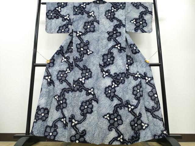 平和屋着物∴夏物 浴衣 有松鳴海絞り 花唐草文 綿 逸品 未使用 CABA0454ng