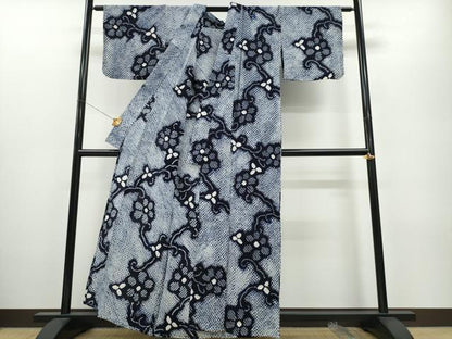 平和屋着物∴夏物 浴衣 有松鳴海絞り 花唐草文 綿 逸品 未使用 CABA0454ng