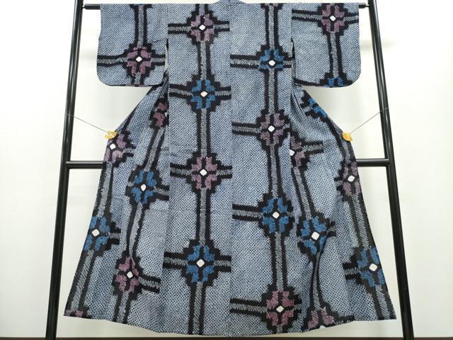 平和屋着物∴夏物 浴衣 有松鳴海絞り 天井文 綿 逸品 CABA0459ng