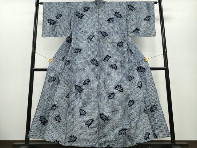 平和屋着物∴夏物 浴衣 有松鳴海絞り 笹文 綿 逸品 CABA0460ng