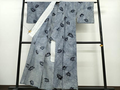 平和屋着物∴夏物 浴衣 有松鳴海絞り 笹文 綿 逸品 CABA0460ng