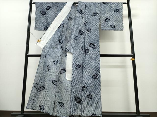 平和屋着物∴夏物 浴衣 有松鳴海絞り 笹文 綿 逸品 CABA0460ng