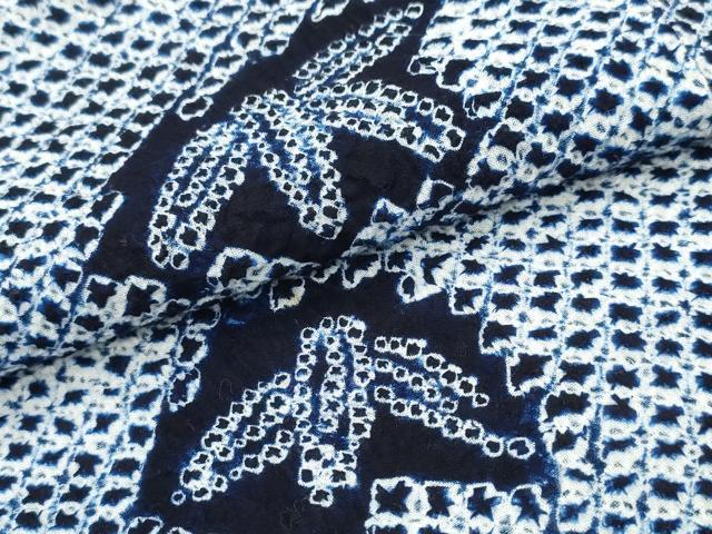 平和屋着物∴夏物 浴衣 有松鳴海絞り 笹文 綿 逸品 CABA0460ng