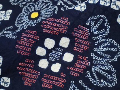 平和屋着物∴夏物 浴衣 有松鳴海絞り 松葉花文 綿 逸品 CABA0462ng